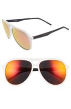 Men's Polaroid Eyewear 59mm Aviator Sunglasses - White Crystal Grey