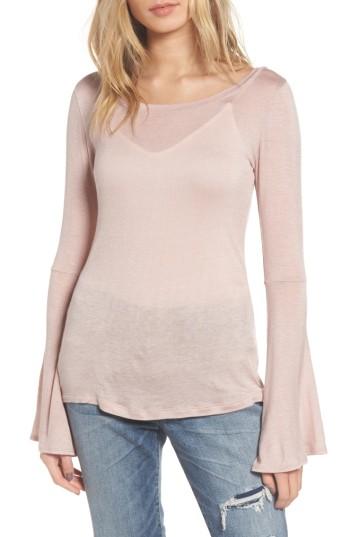 Women's Hinge Bell Sleeve Tee, Size - Pink