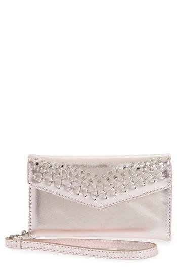 Women's Rebecca Minkoff Leather Whipstitch Iphone 7/8 Wristlet - Purple