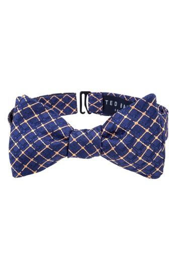Men's Ted Baker London Superb Check Silk Bow Tie, Size - Yellow