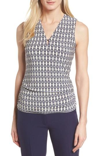 Women's Anne Klein Domus Print Top - Blue