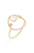 Women's Zoe Chicco Moonstone & Diamond Open Circle Ring