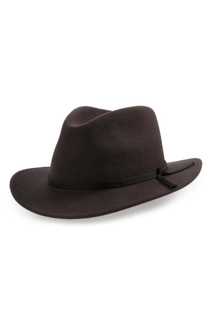 Men's Brixton Coleman Wool Fedora - Black