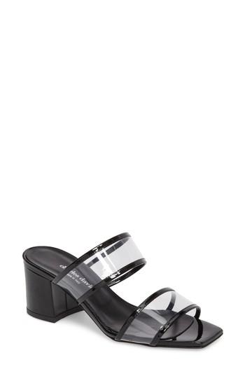 Women's Charles David Cally Transparent Strap Slide Sandal Eu - Black