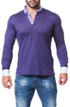 Men's Maceoo Newton Trim Fit Long Sleeve Polo (3xl) - Purple
