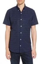 Men's Mizzen+main Jameson Slim Fit Dot Performance Sport Shirt, Size - Blue