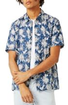 Men's Topman Floral Print Shirt - Blue