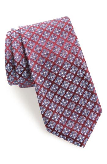 Men's Nordstrom Men's Shop Medallion Silk Tie, Size - Burgundy
