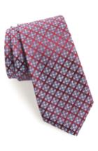 Men's Nordstrom Men's Shop Medallion Silk Tie, Size - Burgundy