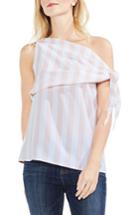 Women's Vince Camuto Spectator Stripe One-shoulder Blouse, Size - Pink