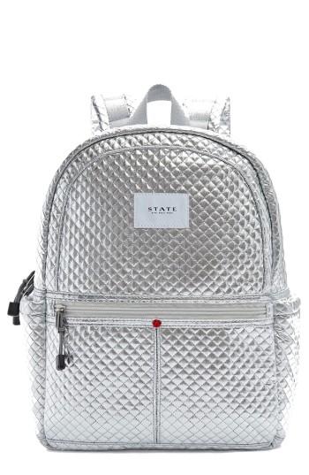 State Bags Quilted Metallic Kane Backpack - Metallic