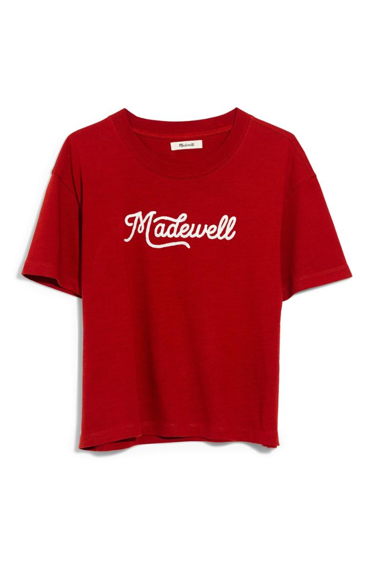 Women's Madewell Embroidered Easy Crop Tee
