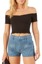 Women's Reformation Willett Off The Shoulder Top - Black
