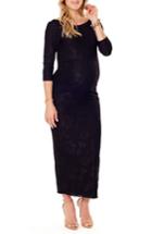 Women's Ingrid & Isabel Lace Column Maternity Maxi Dress - Black