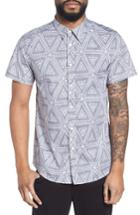 Men's Twentymetrictons Geometric Woven Short Sleeve Shirt - Black