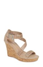 Women's Charles By Charles David Landon Perforated Wedge Sandal .5 M - Beige