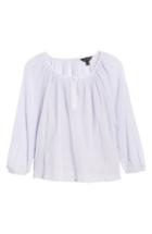 Women's J.crew Point Sur Crinkled Cotton & Silk Popover Top, Size - Purple