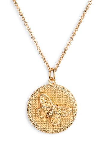Women's Olivia Burton Crystal Butterfly Disc Pendant Necklace