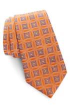 Men's Nordstrom Men's Shop Lauren Medallion Silk Tie, Size - Orange