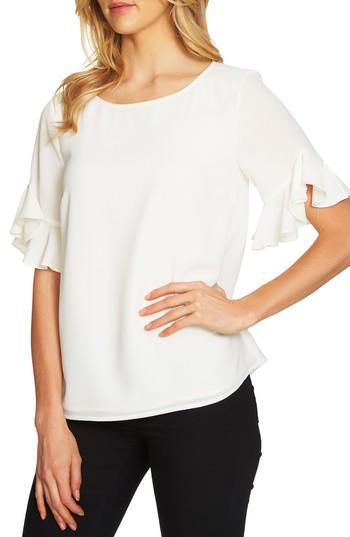 Women's Cece Ruffle Sleeve Blouse - Ivory