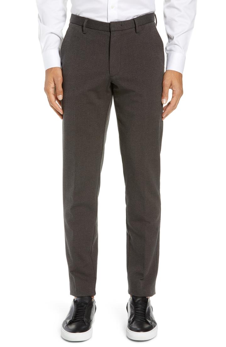Men's Boss Kaito Slim Fit Mouline Trousers R - Brown