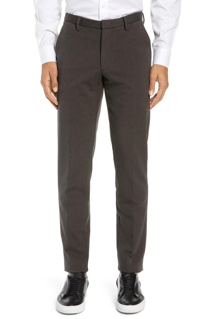 Men's Boss Kaito Slim Fit Mouline Trousers R - Brown