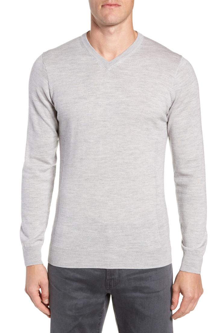 Men's Icebreaker Shearer V-neck Merino Sweater, Size - Grey