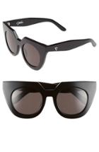 Women's Valley 'spleen' 49mm Oversized Cat Eye Sunglasses - Gloss Black