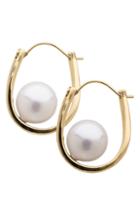 Women's L. Erickson Simulated Pearl Hoop Earrings