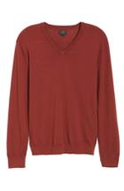 Men's J.crew V-neck Merino Wool Sweater, Size - Brown