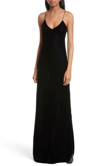 Women's Nili Lotan Velvet Maxi Dress - Blue