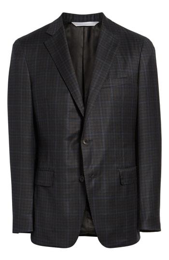 Men's Samuelsohn Classic Fit Check Wool Sport Coat L - Blue