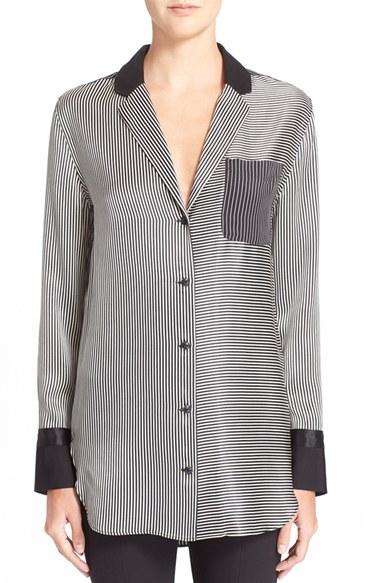 Women's Rag & Bone 'farah' Silk Pocket Shirt