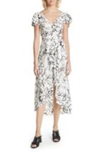 Women's Tracy Reese Floral Stretch Silk Midi Dress - White