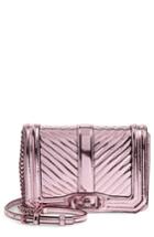 Rebecca Minkoff Small Love Quilted Metallic Crossbody - Pink