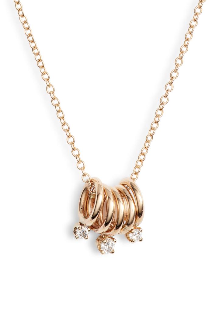 Women's Zoe Chicco Diamond Rings Pendant Necklace