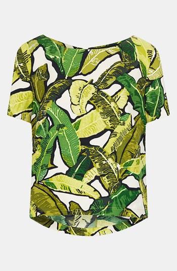 Topshop Banana Leaf Print Top