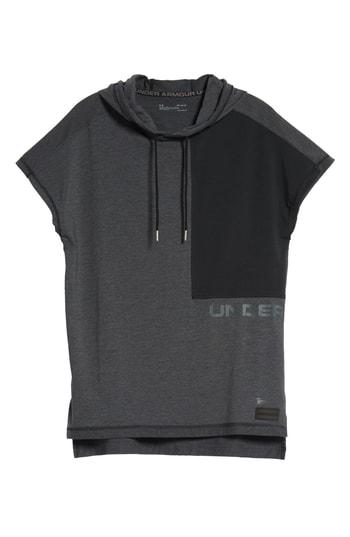 Men's Under Armour Pursuit Short Sleeve Hoodie, Size - Black