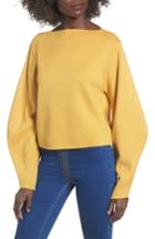 Women's Topshop Balloon Sleeve Sweater Us (fits Like 0-2) - Yellow