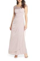 Women's Xscape Side Ruched Beaded Gown