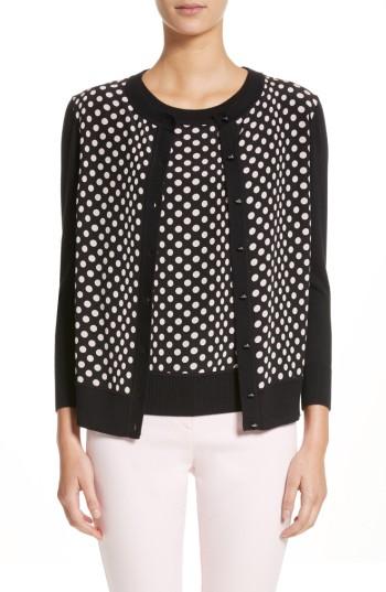 Women's St. John Collection Polka Dot Cardigan