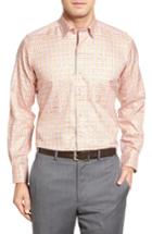 Men's David Donahue Check Sport Shirt - Orange
