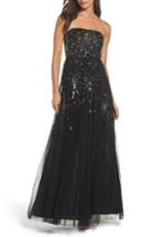 Women's Adrianna Papell Embellished Strapless Mesh Gown