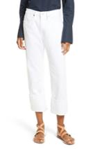 Women's Frame Le Oversized Cuffed Jeans - White