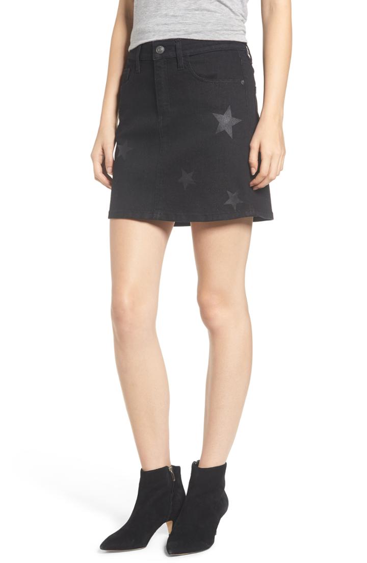Women's Current/elliott Five-pocket Denim Miniskirt - Black