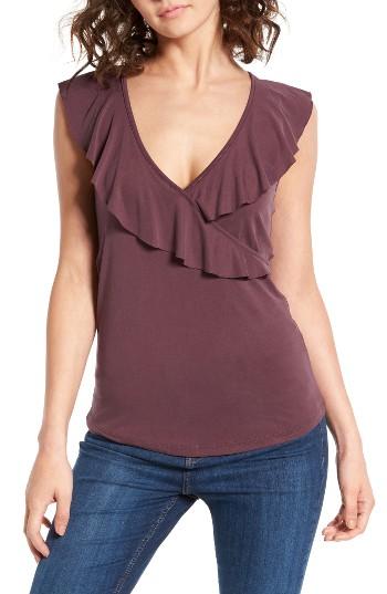 Women's Lira Clothing Bella Ruffle Surplice Top - Burgundy