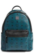 Mcm Small Stark Coated Canvas Backpack - Green