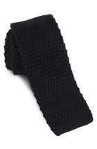 Men's 1901 Skinny Knit Tie, Size - Black
