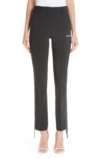 Women's Off-white Side Band Crepe Cigarette Pants Us / 42 It - Black