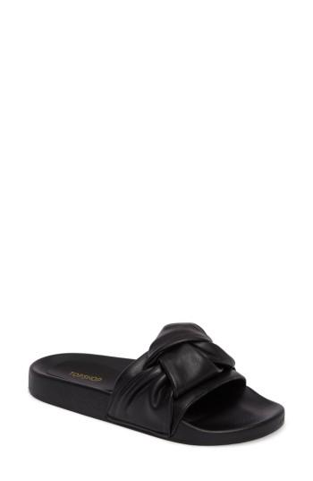 Women's Topshop Harmony Knot Slide Sandal .5us / 36eu - Black